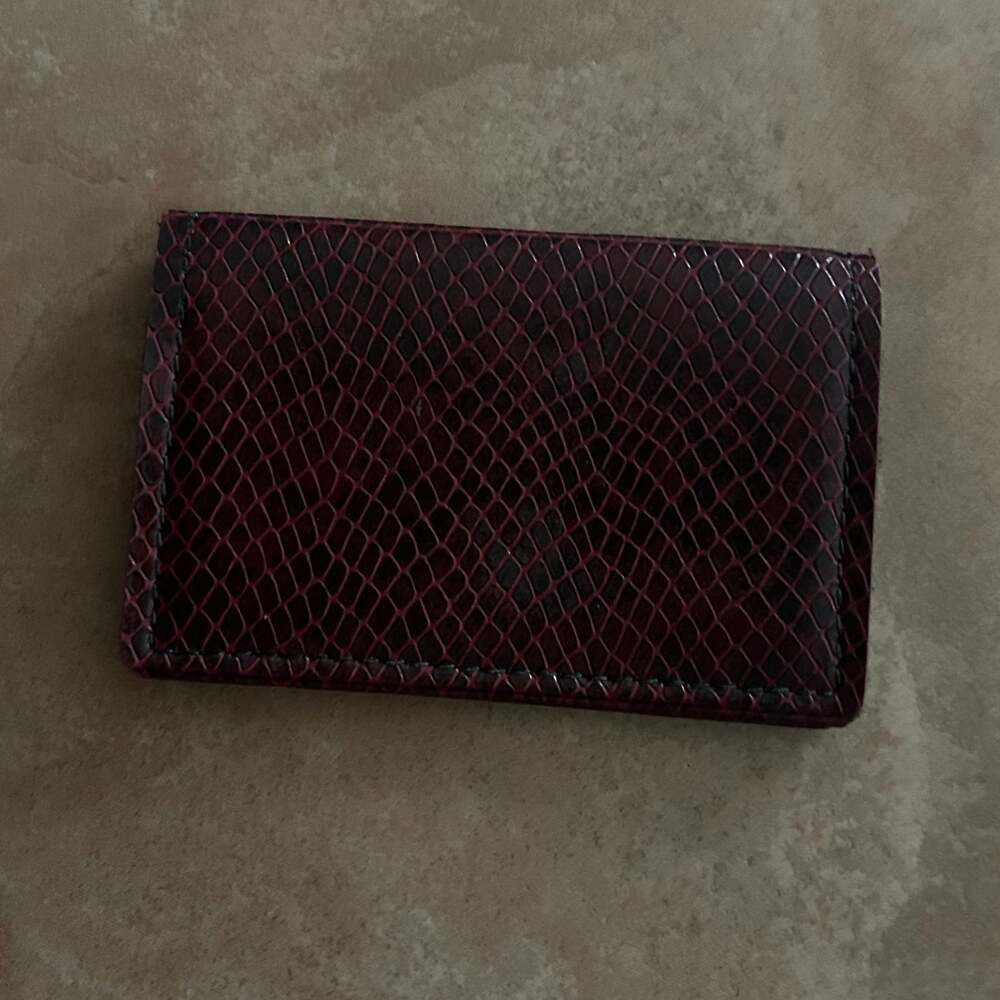 Red Leather Wallet For Men SERPENT Handmade Vintage